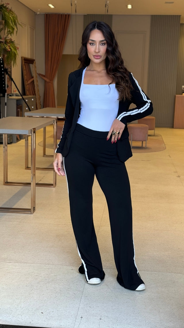 Conjunto Moletinho Calça & Blazer Preto