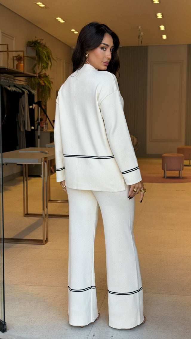 Conjunto Tricot Modal Esmeralda Off White