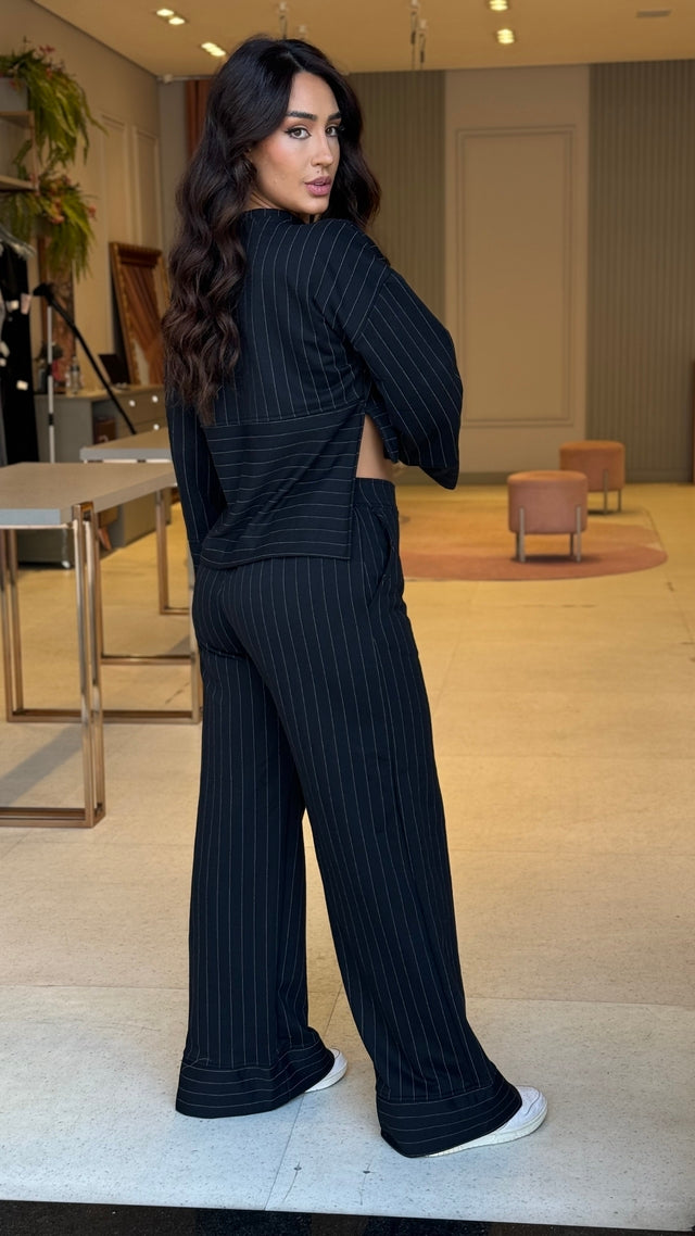 Conjunto Moletinho Listrado Eliana Preto